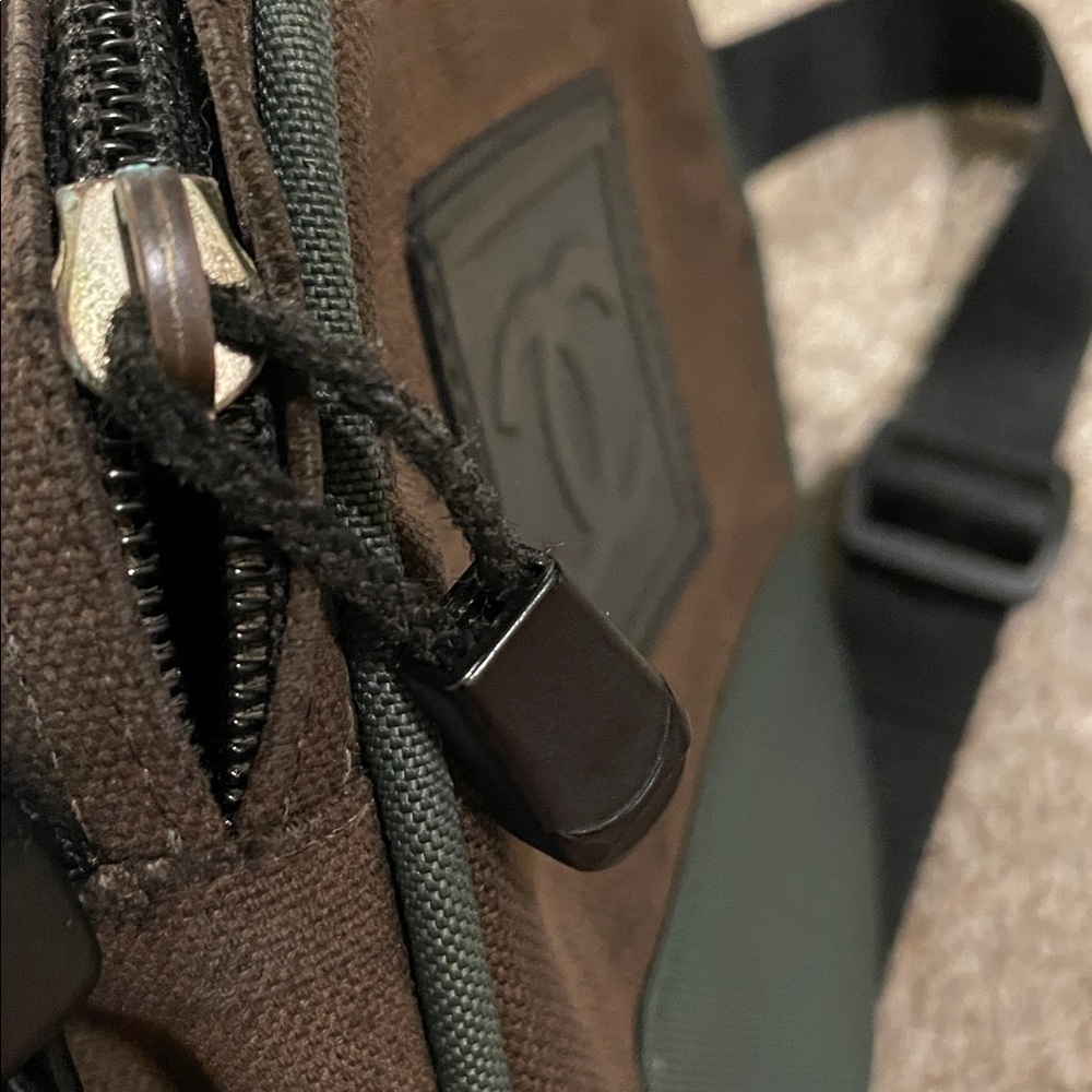 CHANEL Vintage Rare COCO Mark Sports Line Crossbody Sling Bag Canvas Brown Green - Picture 13 of 13